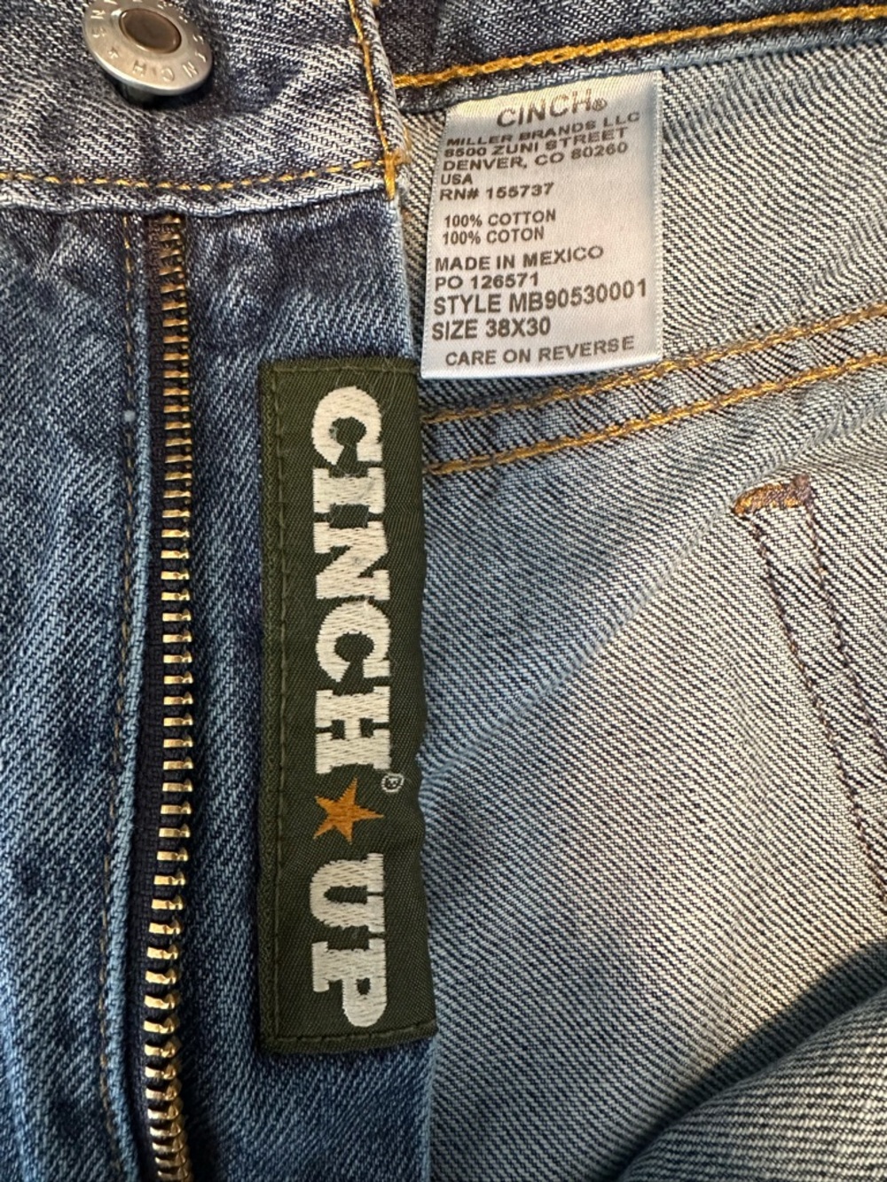 Cinch Men's Light Blue Denim Jeans with Branded Tag